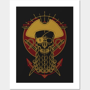 Skull Pirate Posters and Art